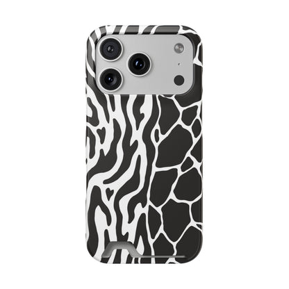 Animal Print Phone Case — Zebra & Giraffe Edition with Card Holder — Slim, Stylish, MagSafe