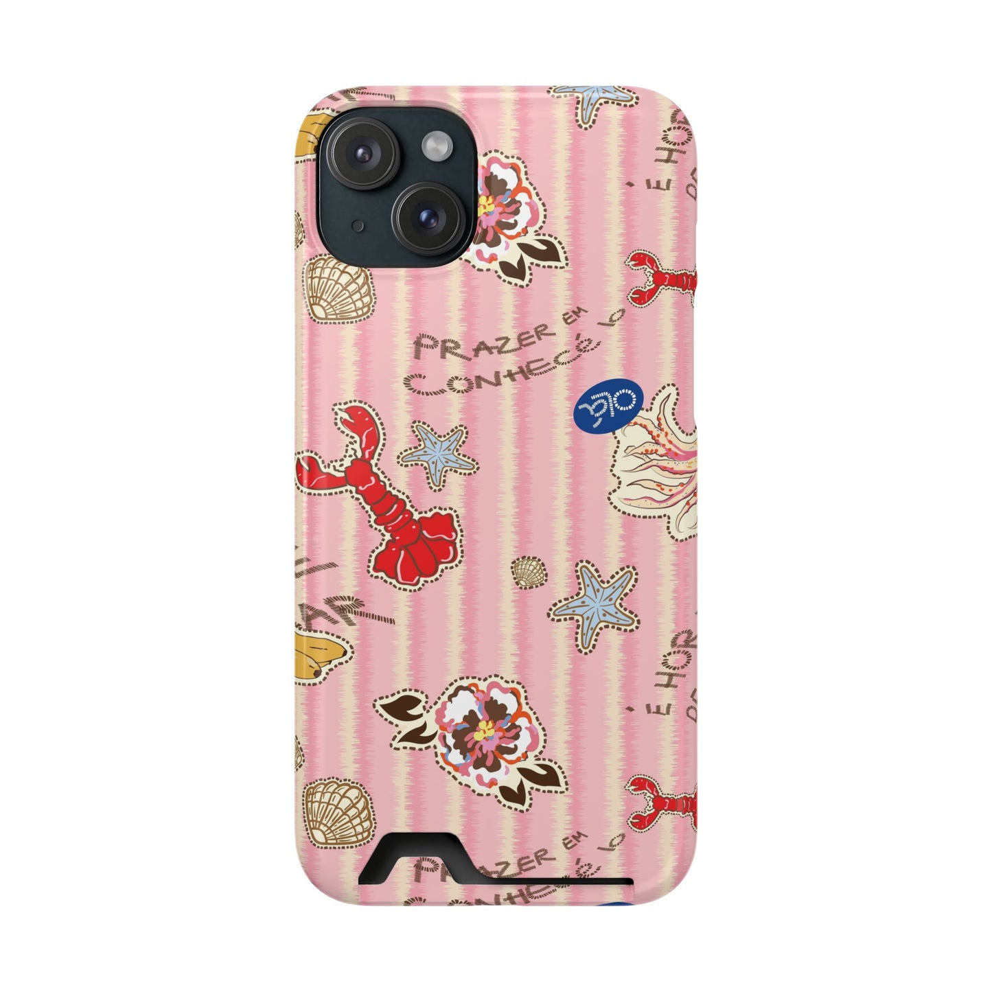 Pink Ocean Print iPhone Case – Cute Aesthetic Protective Phone Cover
