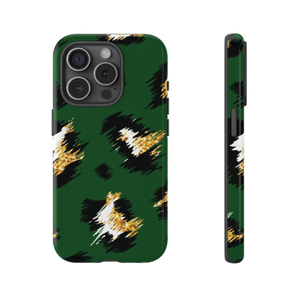 Green Leopard Print Phone Case – Tough Protective iPhone Cover