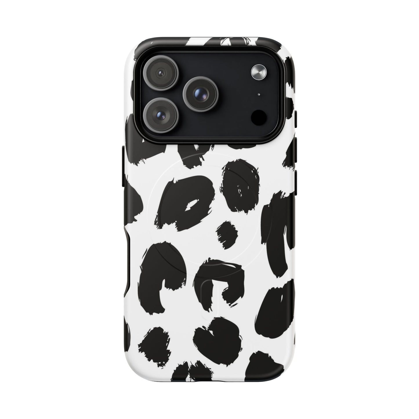 Ink Leopard Magnetic Phone Case — Black & White Animal Print Fashion Protective Cover