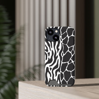 Animal Print Phone Case — Zebra & Giraffe Edition with Card Holder — Slim, Stylish, MagSafe