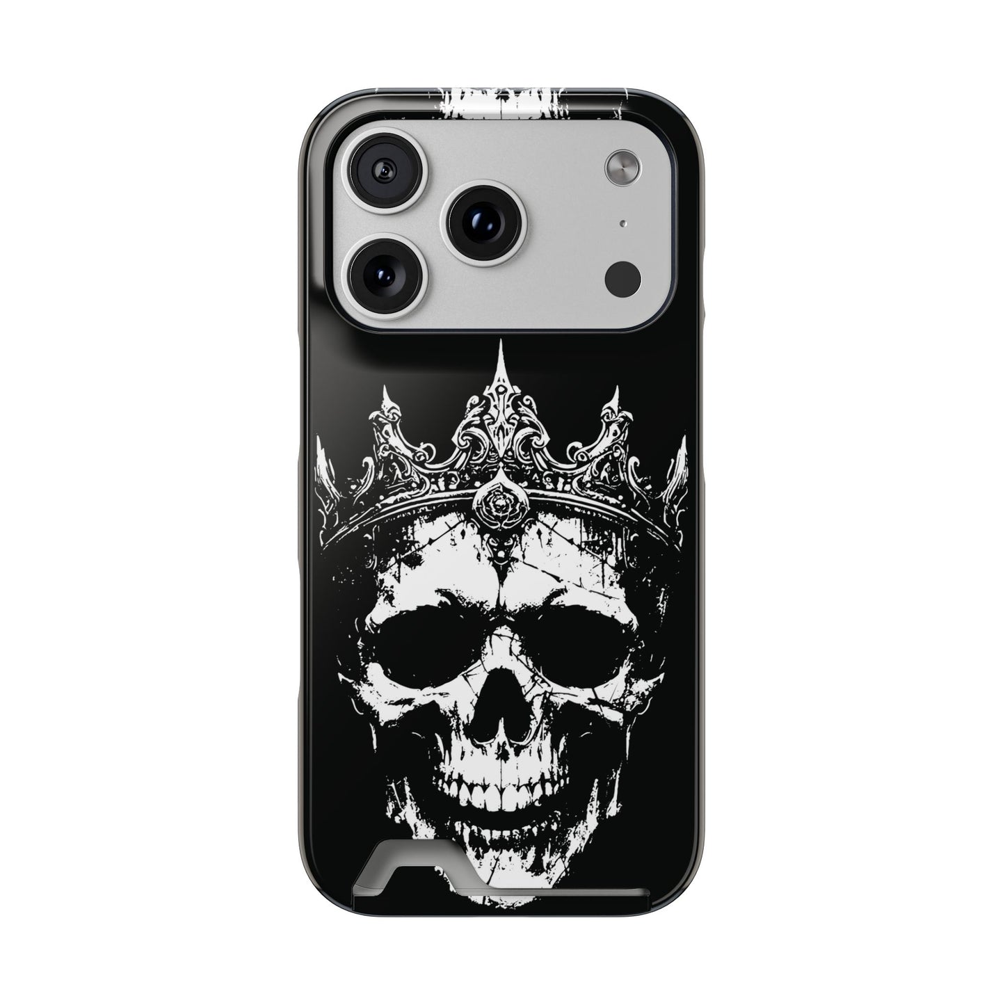 Crowned Chaos - Skull King Card-Holder Phone Case