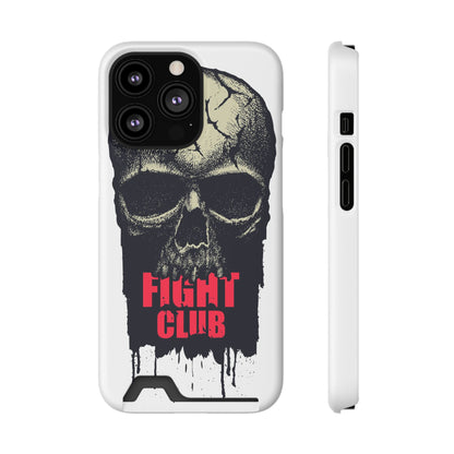 Fight Club Skull Phone Case with Card Holder — Bold Gothic Skull Design