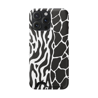 Animal Print Phone Case — Zebra & Giraffe Edition with Card Holder — Slim, Stylish, MagSafe