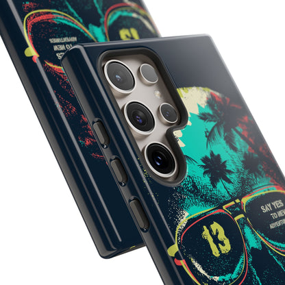 Wilderness Adventure Phone Case — 'Adventure Is Calling' Skull Sunglasses Design