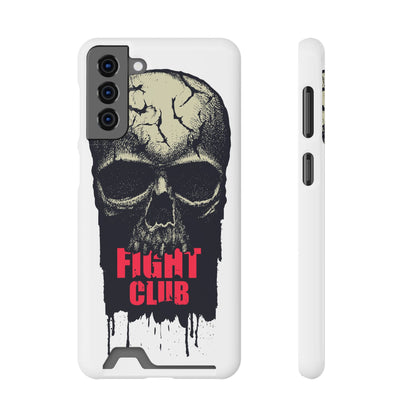 Fight Club Skull Phone Case with Card Holder — Bold Gothic Skull Design