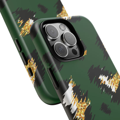 Green Leopard Print Phone Case – Tough Protective iPhone Cover