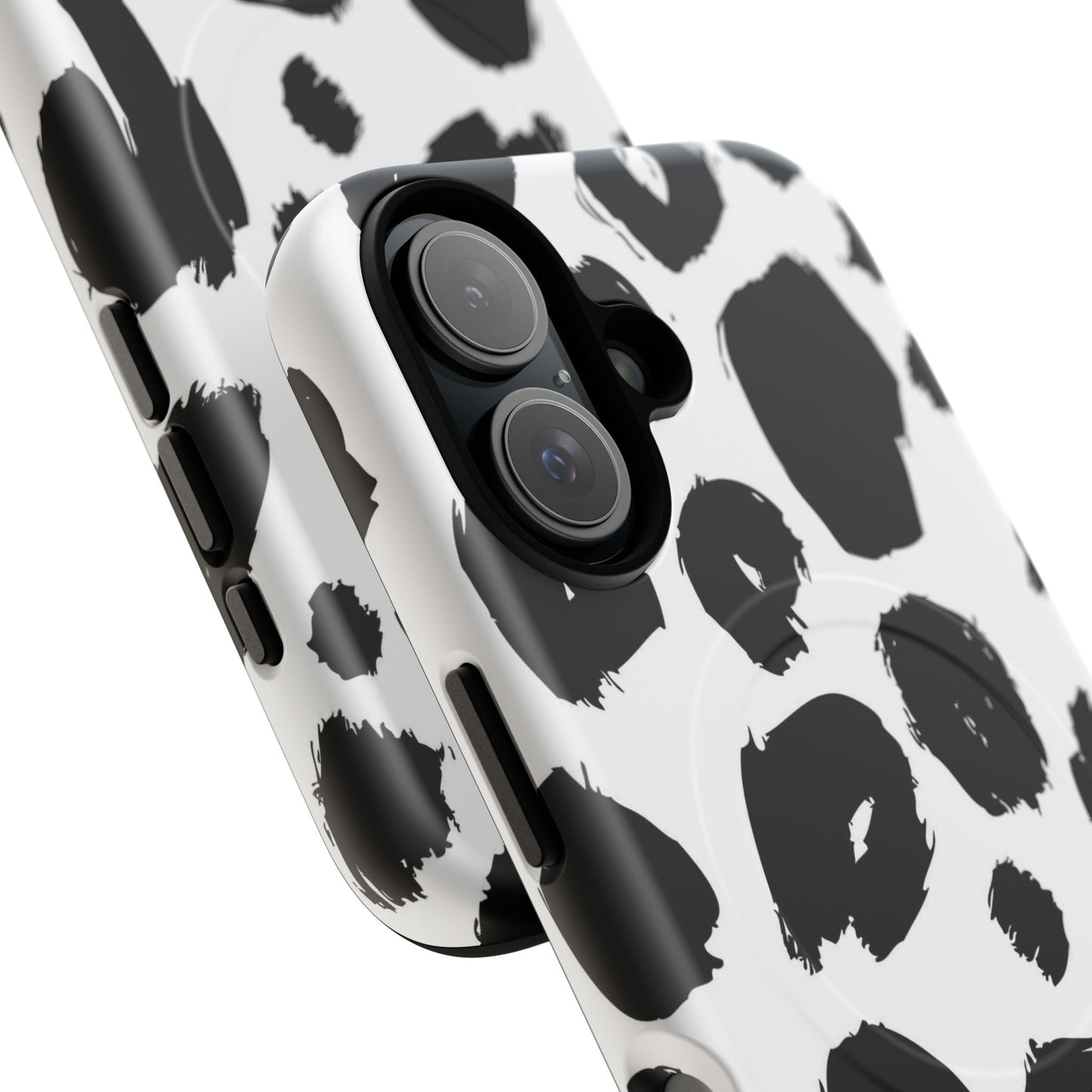 Ink Leopard Magnetic Phone Case — Black & White Animal Print Fashion Protective Cover