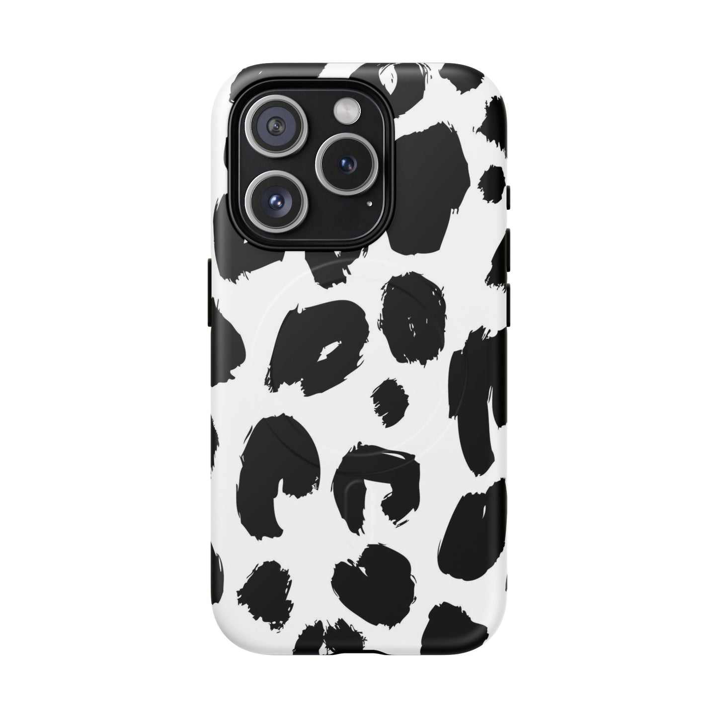Ink Leopard Magnetic Phone Case — Black & White Animal Print Fashion Protective Cover