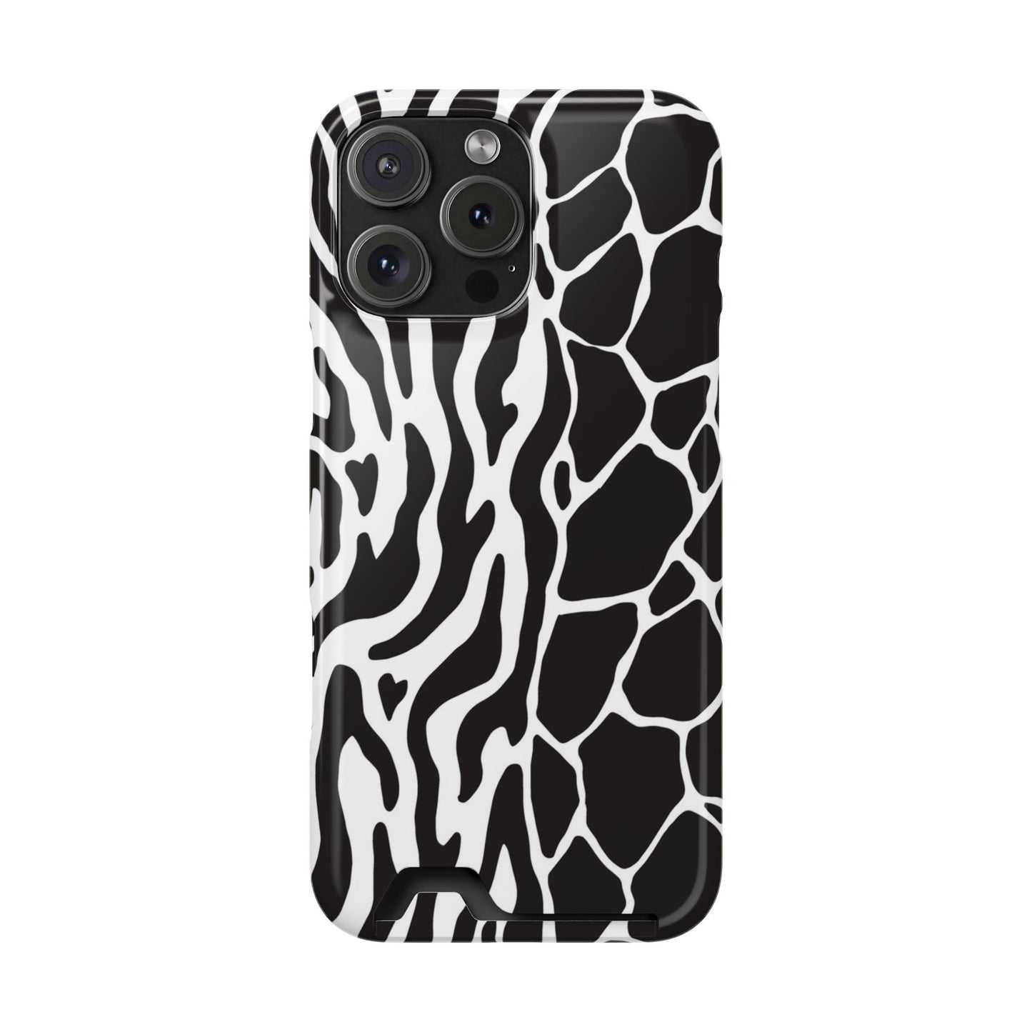 Animal Print Phone Case — Zebra & Giraffe Edition with Card Holder — Slim, Stylish, MagSafe