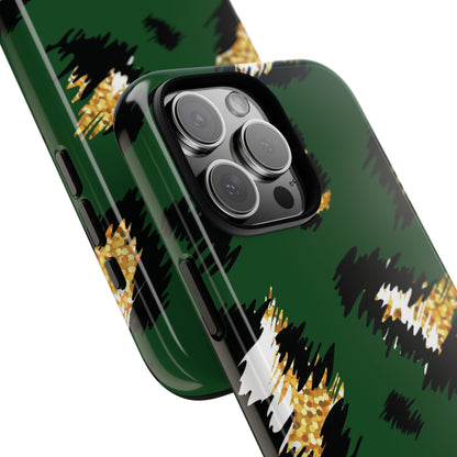 Green Leopard Print Phone Case – Tough Protective iPhone Cover