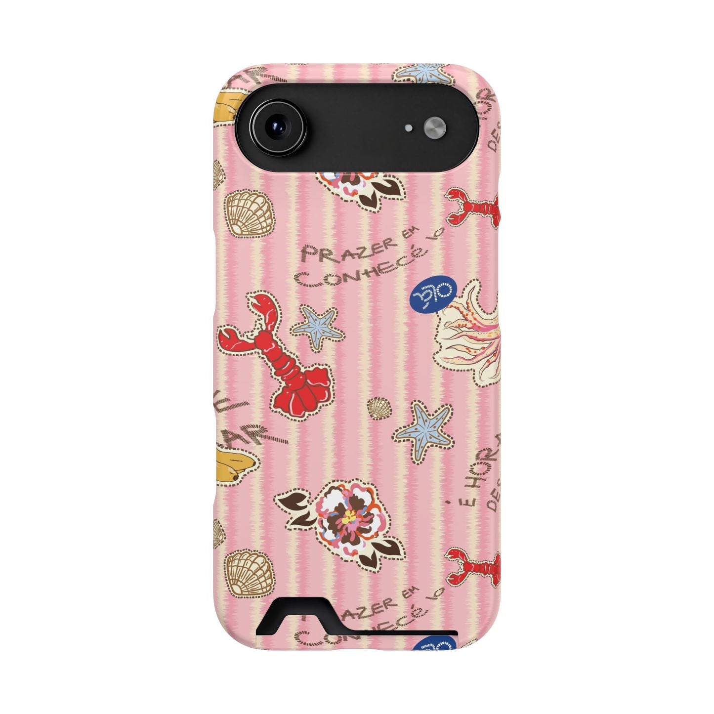 Pink Ocean Print iPhone Case – Cute Aesthetic Protective Phone Cover