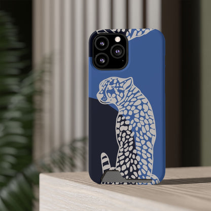 Leopard Bleu Card Phone Case — Blue Animal Print Card holder