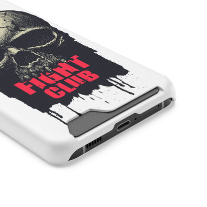 Fight Club Skull Phone Case with Card Holder — Bold Gothic Skull Design