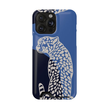 Leopard Bleu Card Phone Case — Blue Animal Print Card holder
