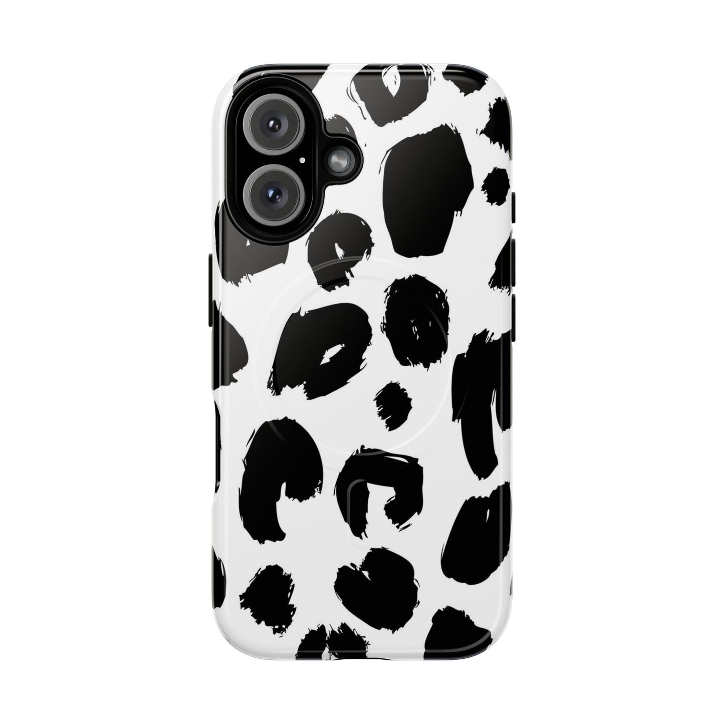 Ink Leopard Magnetic Phone Case — Black & White Animal Print Fashion Protective Cover