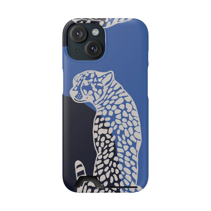 Leopard Bleu Card Phone Case — Blue Animal Print Card holder