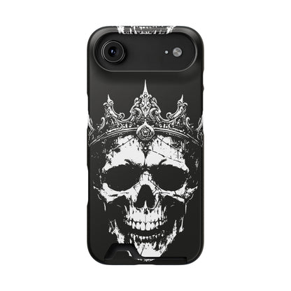 Crowned Chaos - Skull King Card-Holder Phone Case