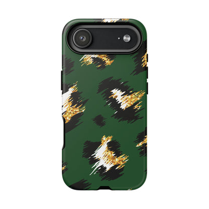 Green Leopard Print Phone Case – Tough Protective iPhone Cover