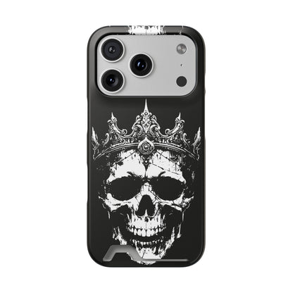 Crowned Chaos - Skull King Card-Holder Phone Case
