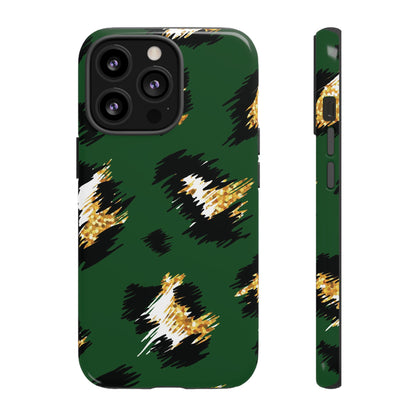 Green Leopard Print Phone Case – Tough Protective iPhone Cover