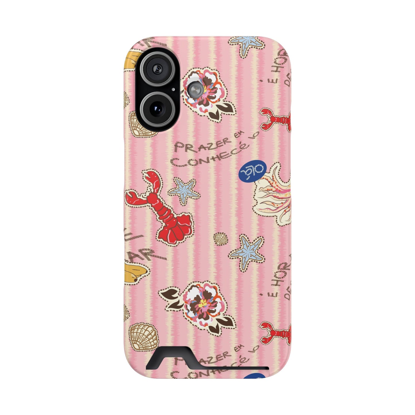 Pink Ocean Print iPhone Case – Cute Aesthetic Protective Phone Cover