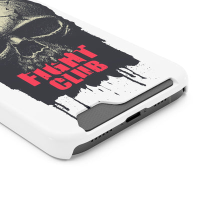 Fight Club Skull Phone Case with Card Holder — Bold Gothic Skull Design