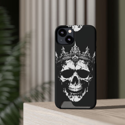 Crowned Chaos - Skull King Card-Holder Phone Case