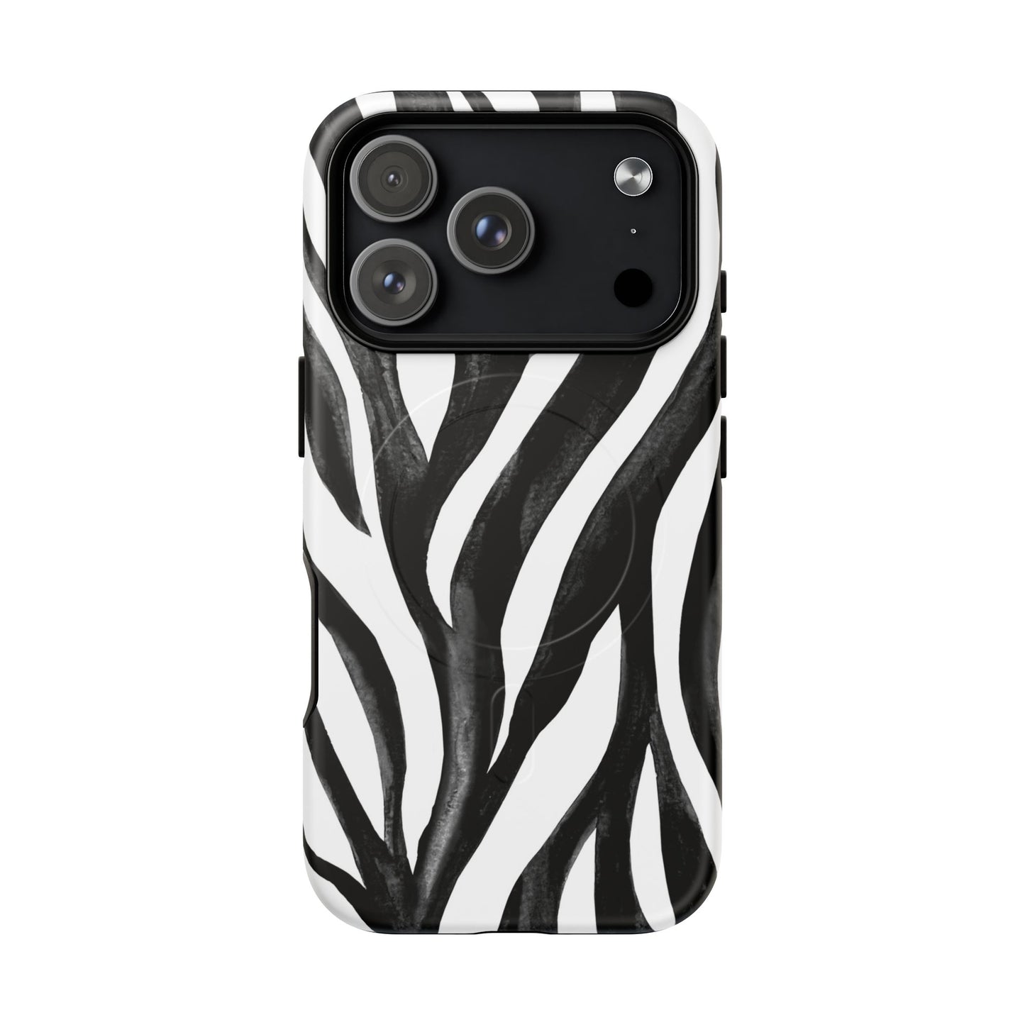 Wild Lines Zebra Stripe Tough Magnetic Phone Case — Black & White Protective Cover