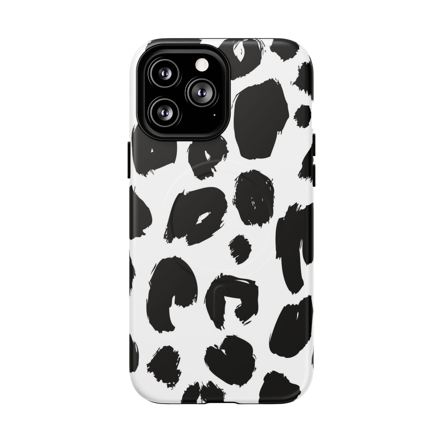 Ink Leopard Magnetic Phone Case — Black & White Animal Print Fashion Protective Cover