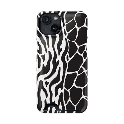 Animal Print Phone Case — Zebra & Giraffe Edition with Card Holder — Slim, Stylish, MagSafe