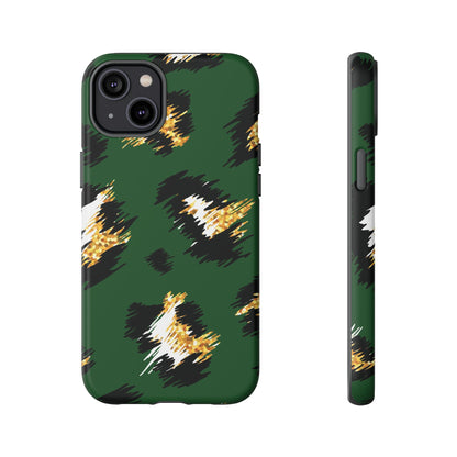Green Leopard Print Phone Case – Tough Protective iPhone Cover