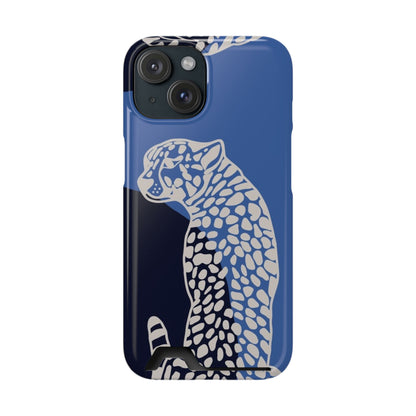 Leopard Bleu Card Phone Case — Blue Animal Print Card holder