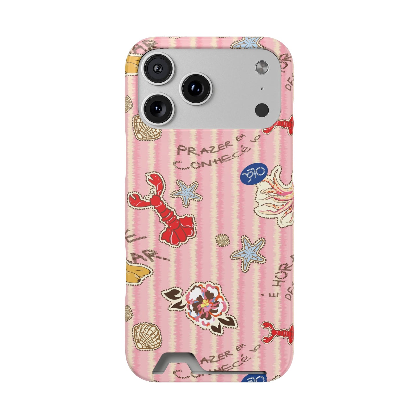 Pink Ocean Print iPhone Case – Cute Aesthetic Protective Phone Cover