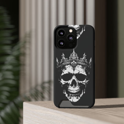 Crowned Chaos - Skull King Card-Holder Phone Case