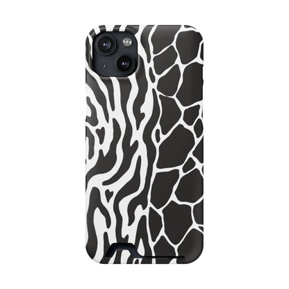 Animal Print Phone Case — Zebra & Giraffe Edition with Card Holder — Slim, Stylish, MagSafe