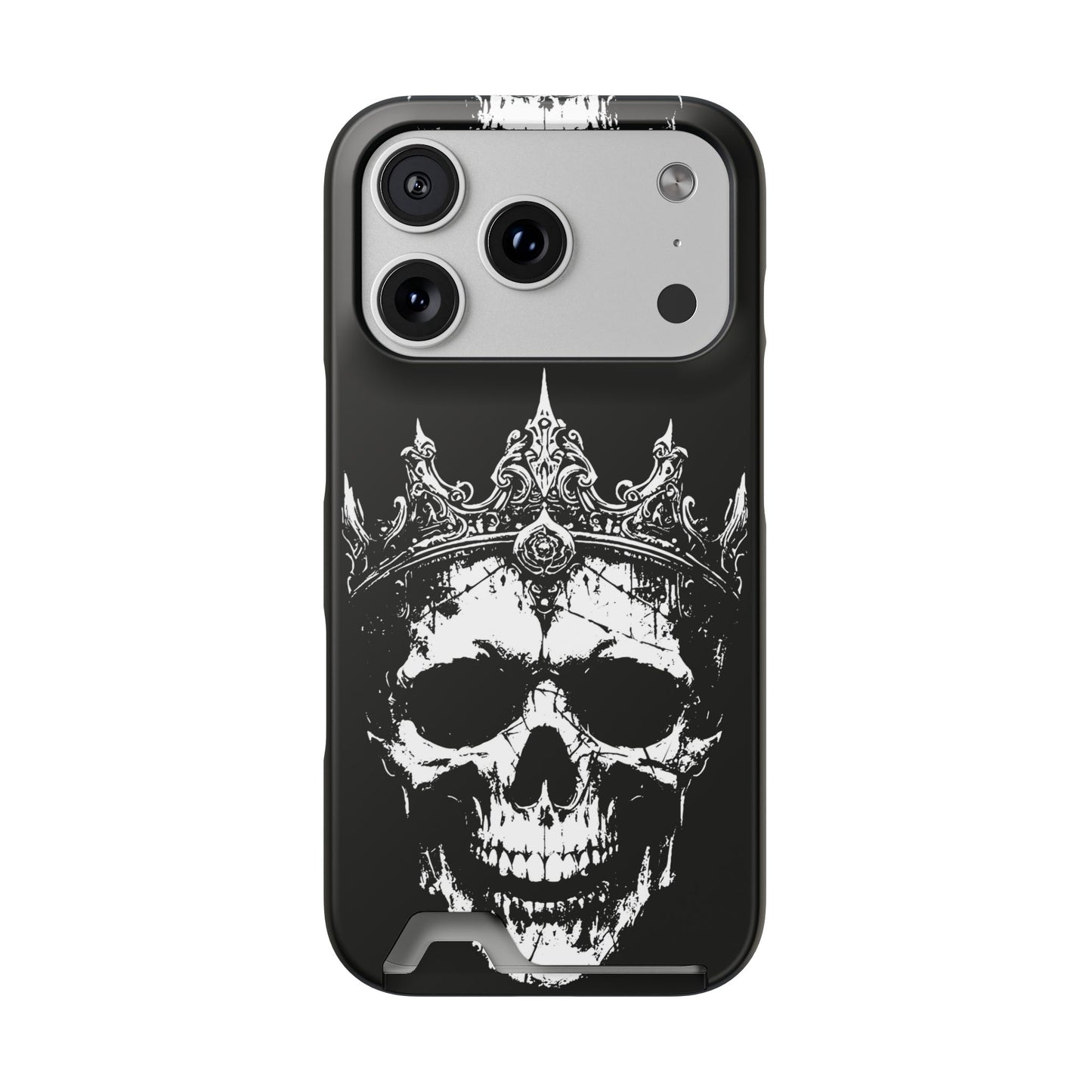 Crowned Chaos - Skull King Card-Holder Phone Case