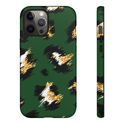 Green Leopard Print Phone Case – Tough Protective iPhone Cover