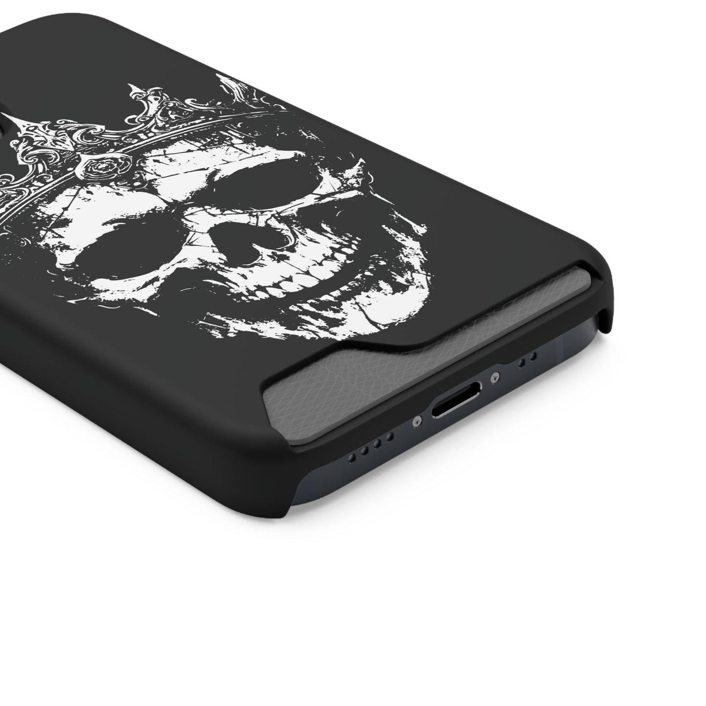 Crowned Chaos - Skull King Card-Holder Phone Case