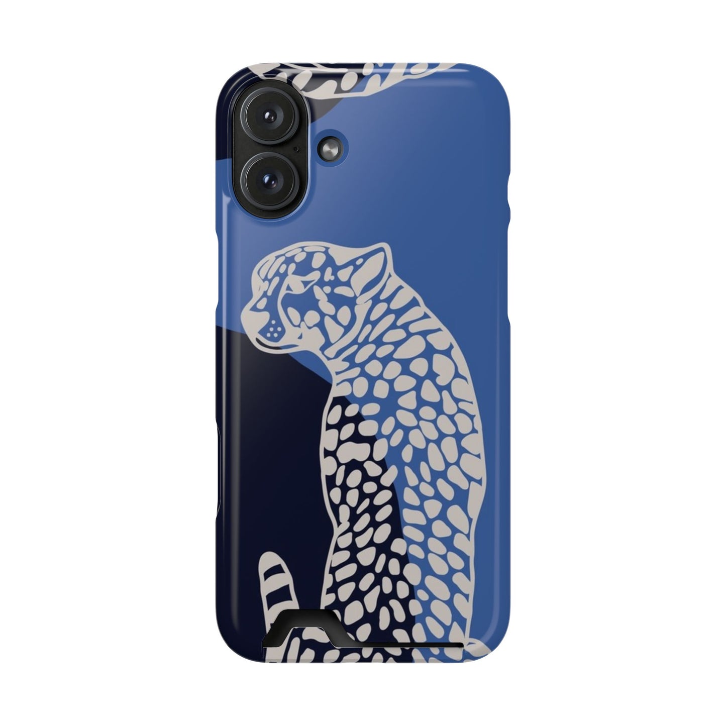 Leopard Bleu Card Phone Case — Blue Animal Print Card holder