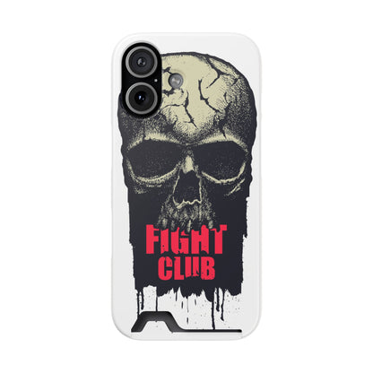 Fight Club Skull Phone Case with Card Holder — Bold Gothic Skull Design