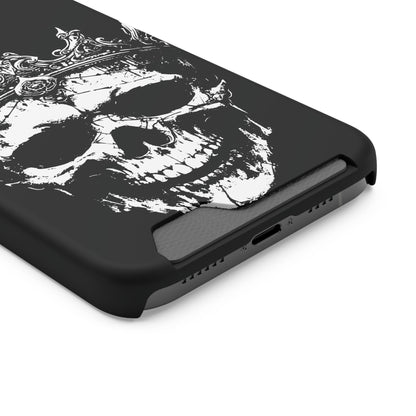 Crowned Chaos - Skull King Card-Holder Phone Case