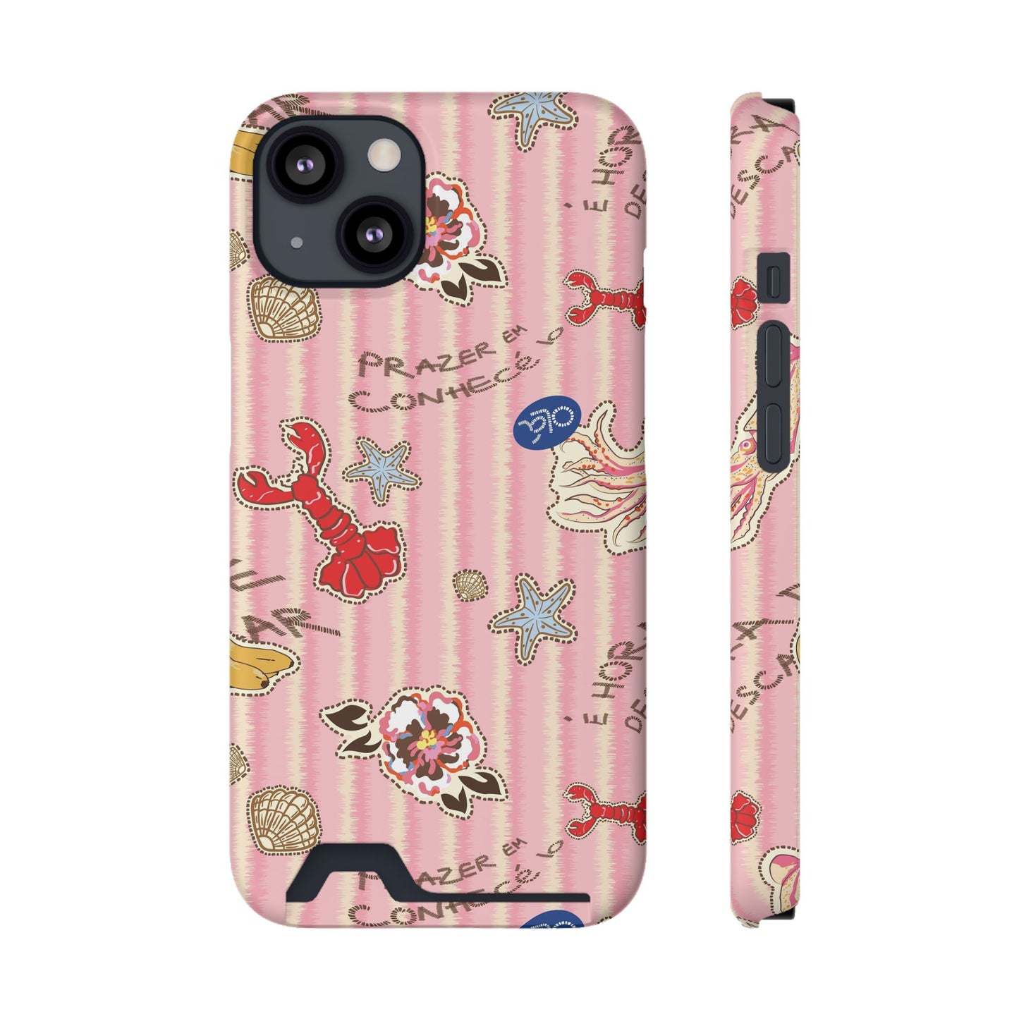 Pink Ocean Print iPhone Case – Cute Aesthetic Protective Phone Cover