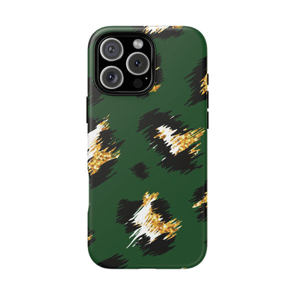 Green Leopard Print Phone Case – Tough Protective iPhone Cover