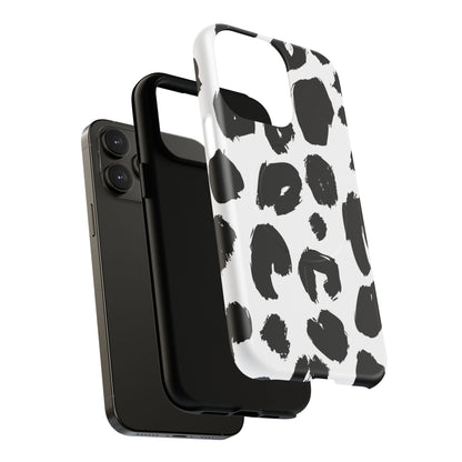 Ink Leopard Magnetic Phone Case — Black & White Animal Print Fashion Protective Cover