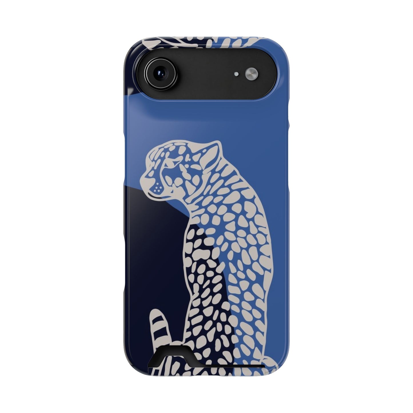Leopard Bleu Card Phone Case — Blue Animal Print Card holder