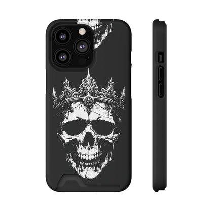 Crowned Chaos - Skull King Card-Holder Phone Case