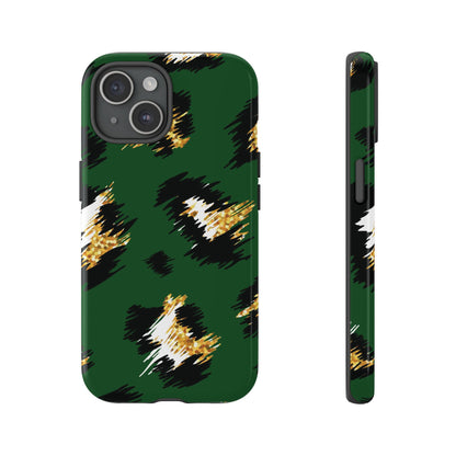 Green Leopard Print Phone Case – Tough Protective iPhone Cover