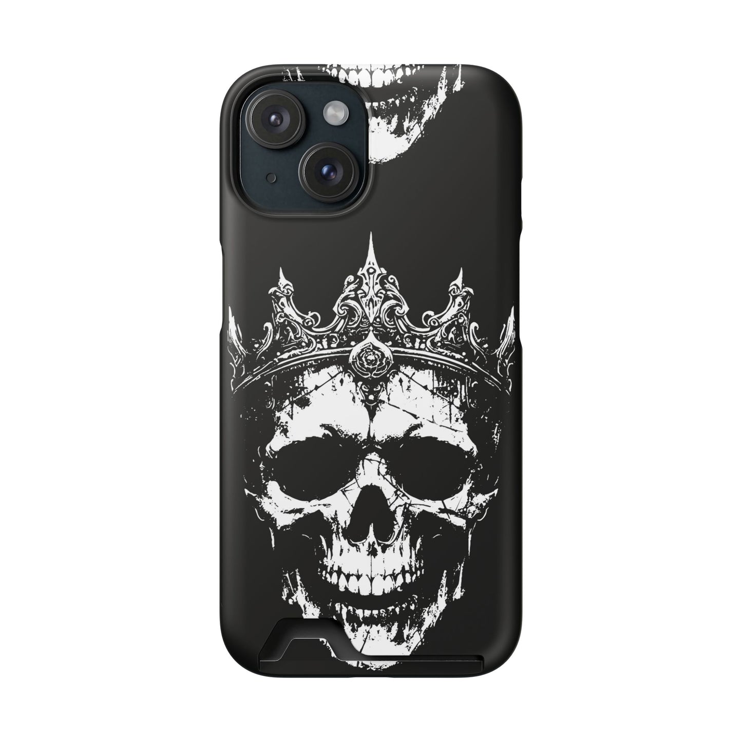 Crowned Chaos - Skull King Card-Holder Phone Case