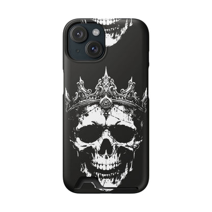 Crowned Chaos - Skull King Card-Holder Phone Case